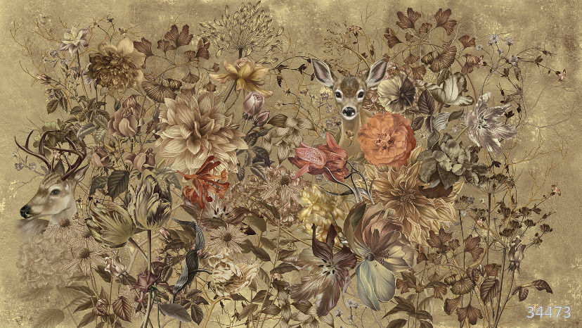 Deer in flowers