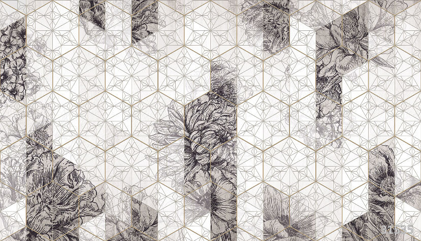 Flower geometry beige