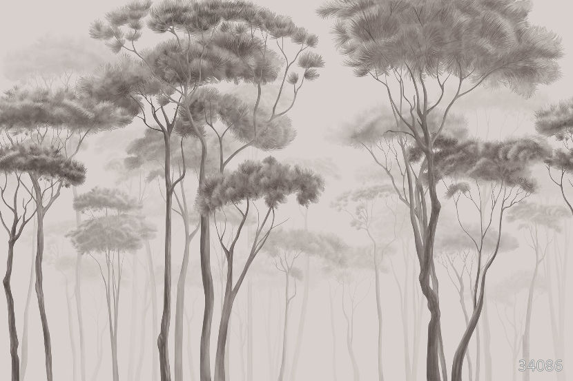 Fog in the forest sepia