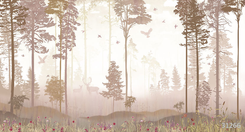 Foggy forest sepia