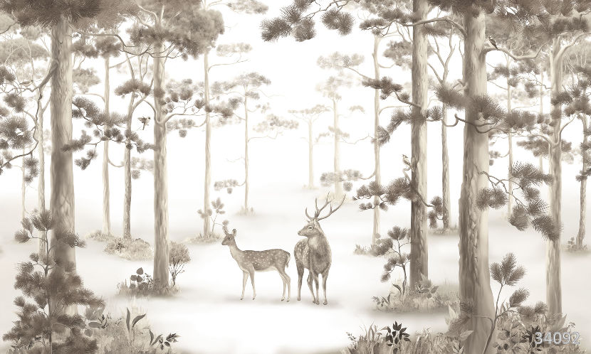 Forest deer sepia