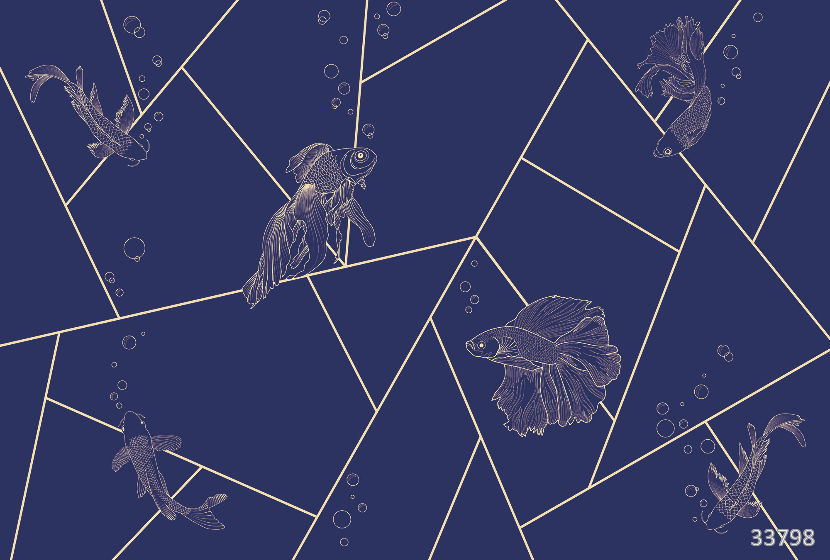 Geometric fish blue