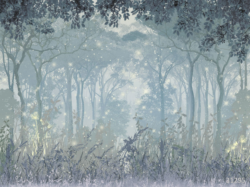 Glade of fireflies blue