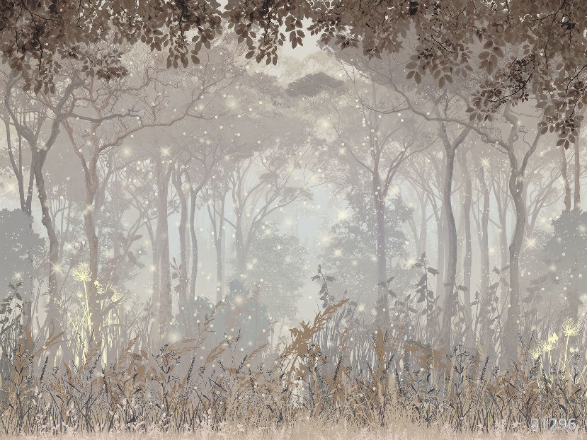 Glade of fireflies sepia