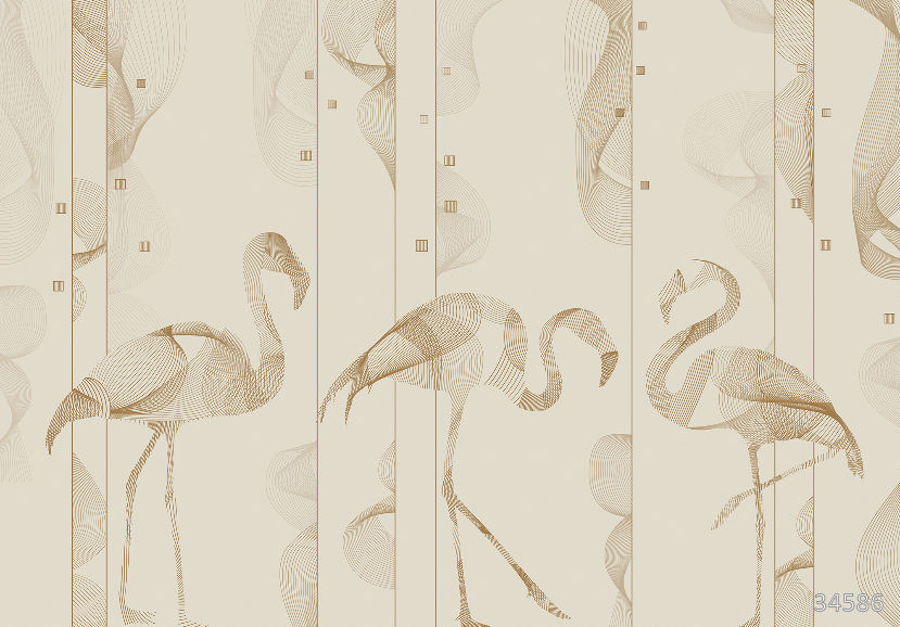 Graphic flamingos