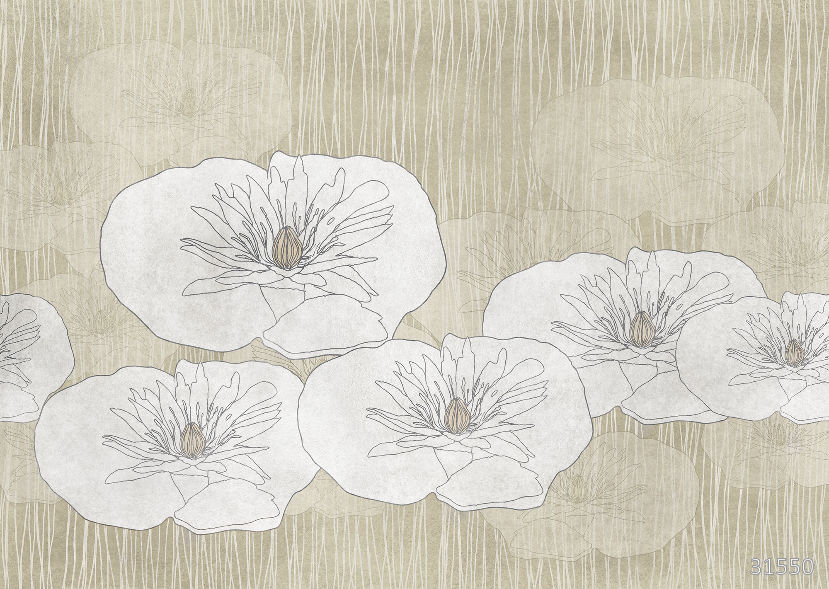 Graphic water lilies