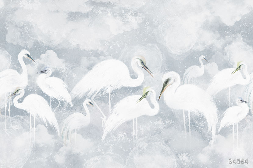 Herons in the clouds