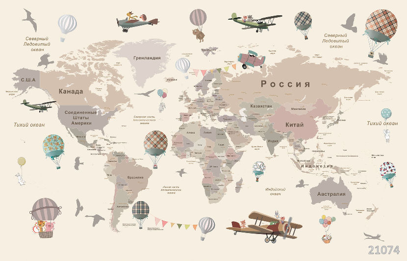 Map with air transport