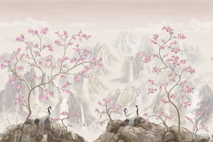 Mountain peaks pink