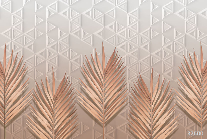 Palm leaves peach