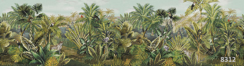 Panoramic jungle sepia