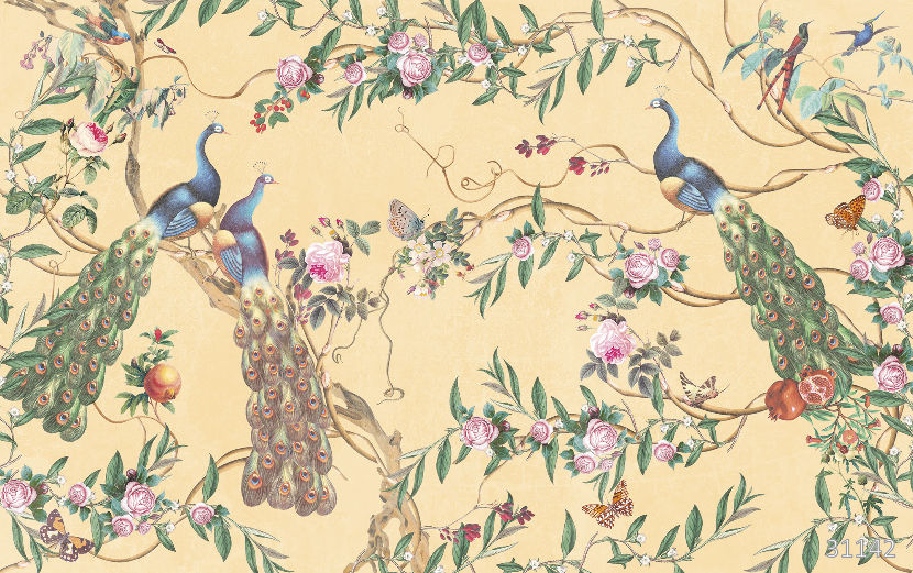 Paradise Peacocks beige