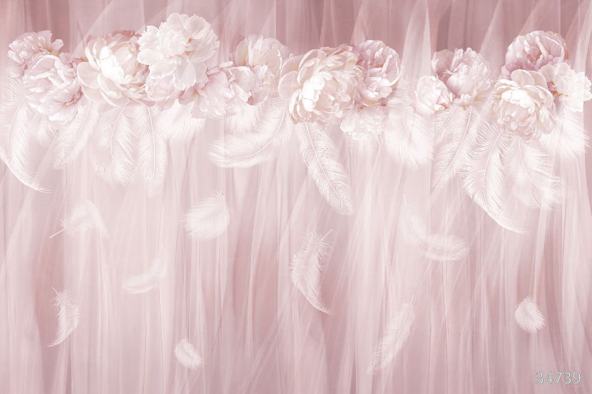 Peonies in feathers