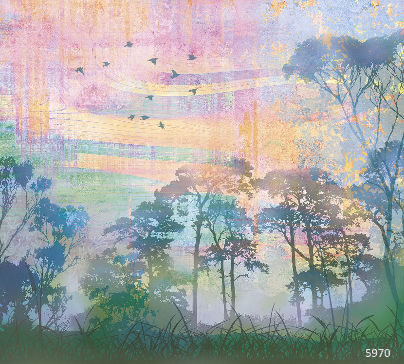 Shades. Birds and forest