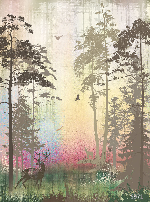 Shades. Deer and forest