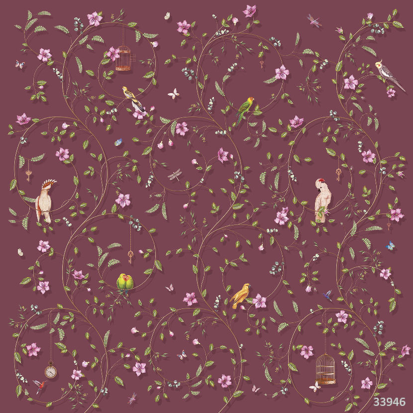 Сhinoiserie burgundy